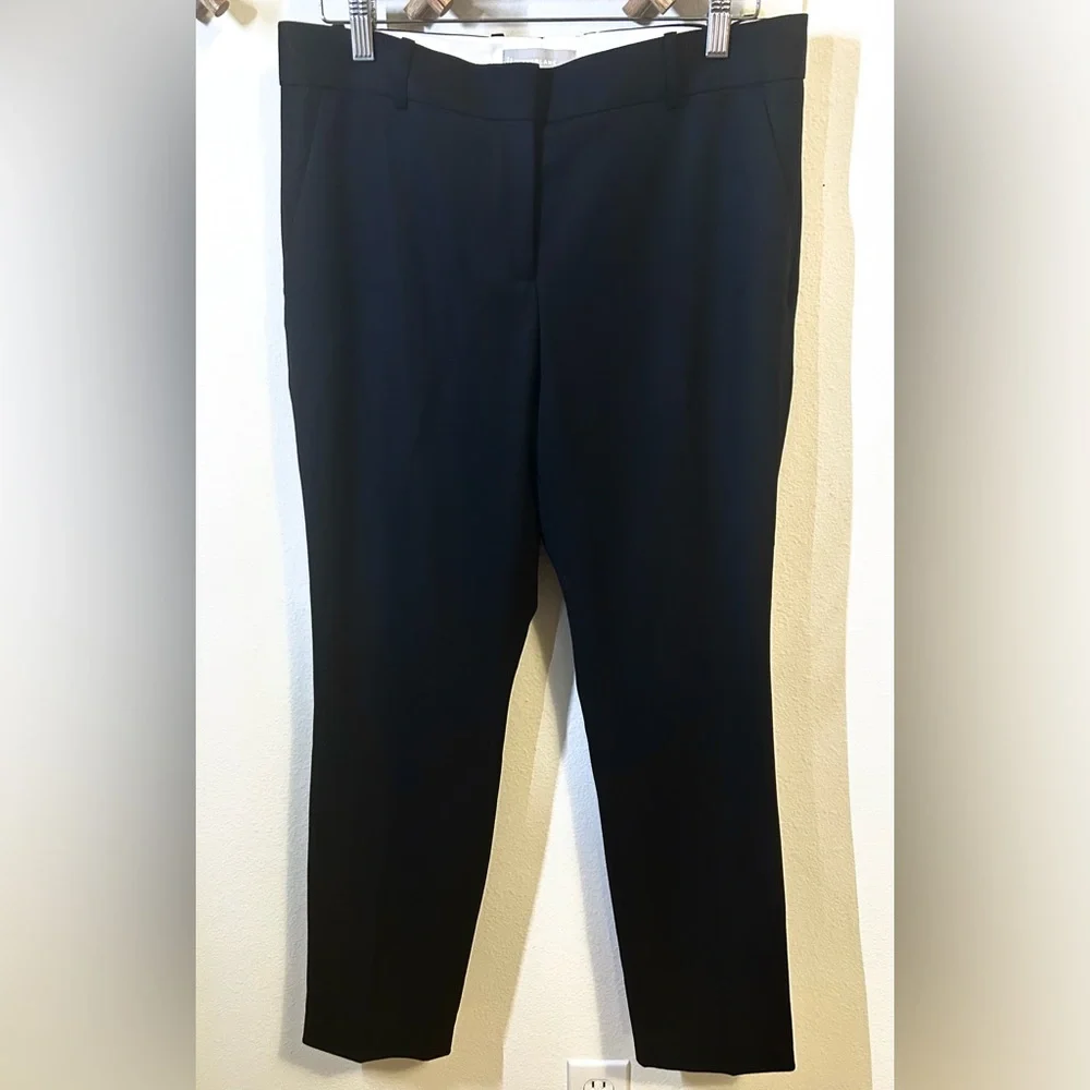 Everlane The Slim Wool Pant in Black size 10 high rise ankle length pleated - Picture 5 of 10